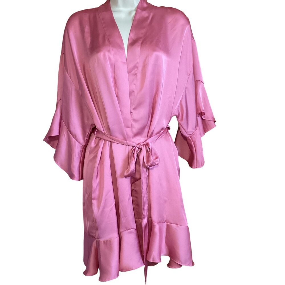 VICTORIA'S SECRET BARBIE PINK GEORGETTE FLOUNCE ROBE  - XS/ S - NWT